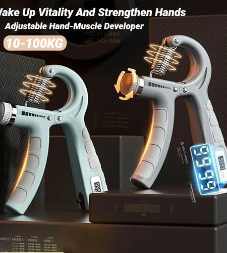 10-100Kg Adjustable Hand Grip Strengthener Trainer With Counter Wrist Forearm And Exerciser For Muscle Building Strength