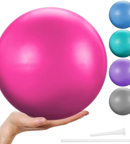 25cm Mini Yoga Ball Soft Pilates Exercise Gym Ball PVC Non Slip Home Training Balance Stability Inflatable Straw Easy Inflation